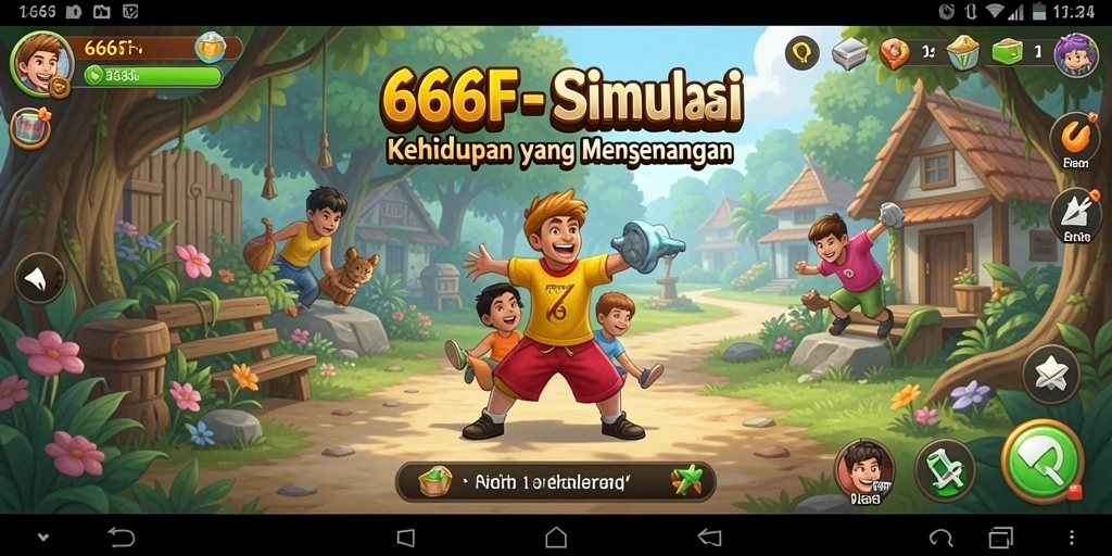 Tampilan gameplay <strong>666F</strong> yang menampilkan interaksi sosial yang dinamis.