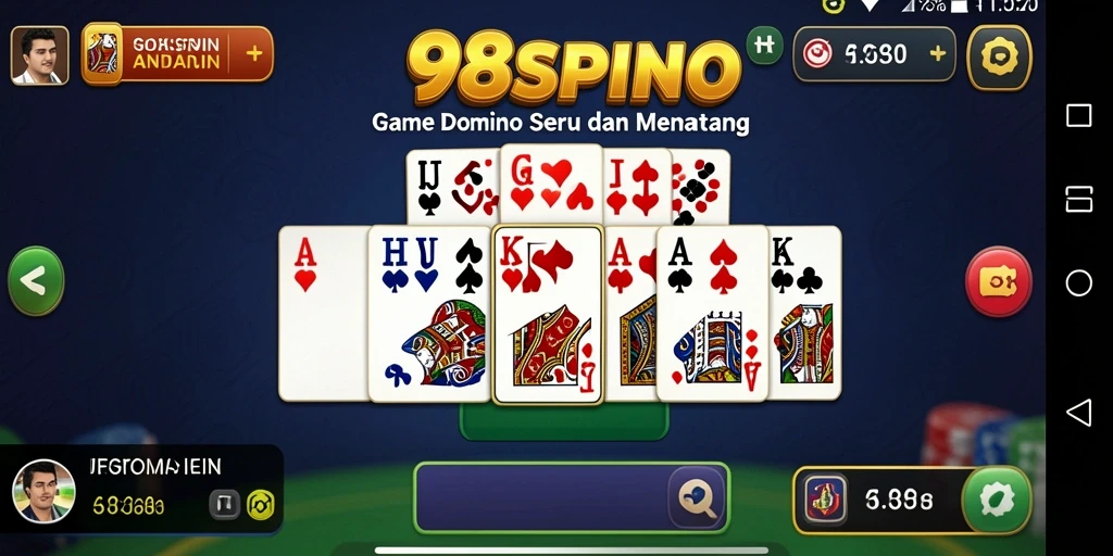 Tampilan gameplay seru dari 98SPIN yang menampilkan domino.