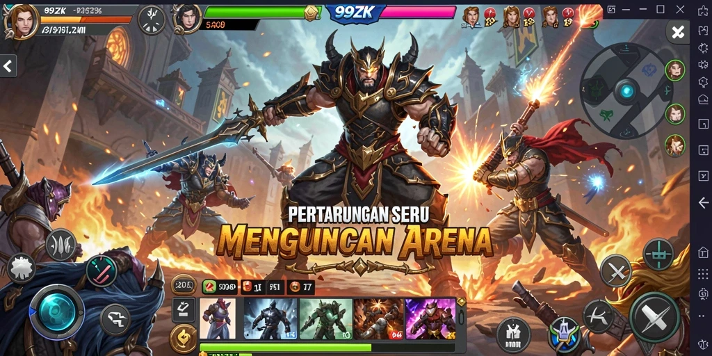 Gameplay Fighting yang intens dan penuh aksi di 99ZK.