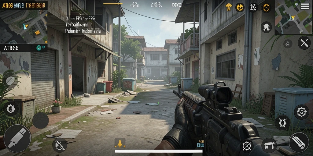 Screenshot AT866 menampilkan aksi tembak-menembak yang mendebarkan dalam game FPS.
