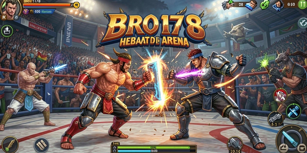 Gambar gameplay BRO178 menampilkan aksi pertarungan yang seru.