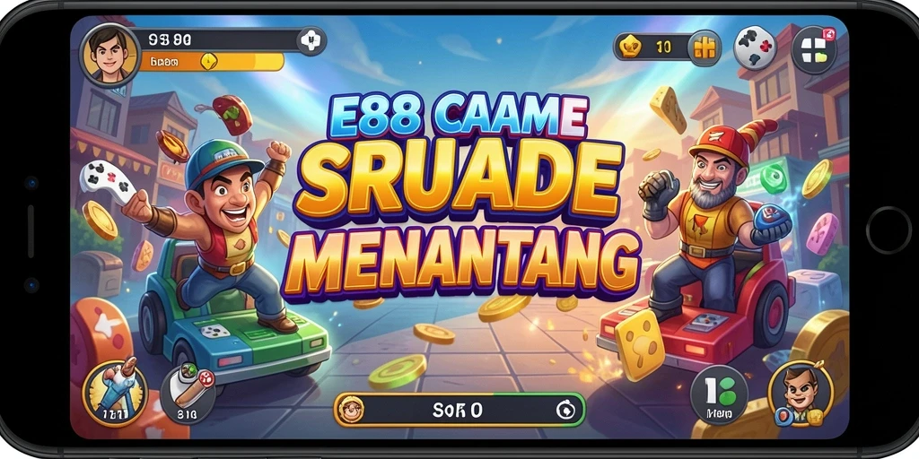 Tampilan gameplay E88 yang menggembirakan dan penuh warna.