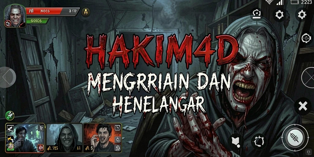 Screenshot gameplay HAKIM4D yang menyeramkan dan menegangkan.