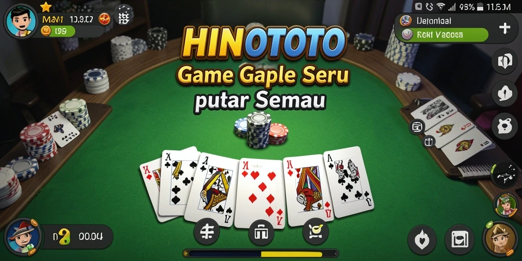 Tampilan gameplay HINOTOTO yang mendebarkan dan penuh strategi Gaple.