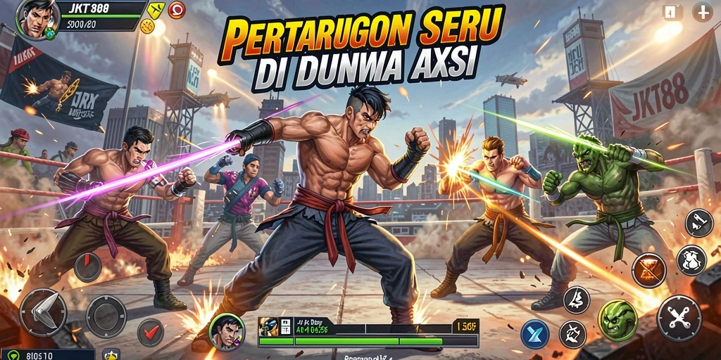 Screenshot gameplay JKT88 menampilkan pertarungan yang mendebarkan.