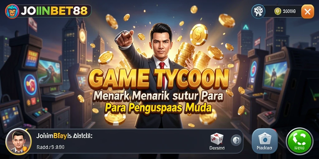 Tampilan gameplay <strong>JOINBET88</strong> yang menawan dengan elemen manajemen bisnis.