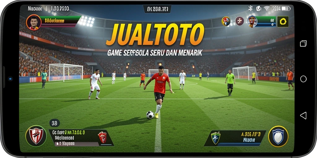 Tampilan permainan sepak bola yang seru dan penuh aksi.