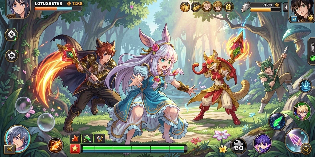 Screenshot LOTUSBET88 menampilkan aksi karakter Anime yang menakjubkan.