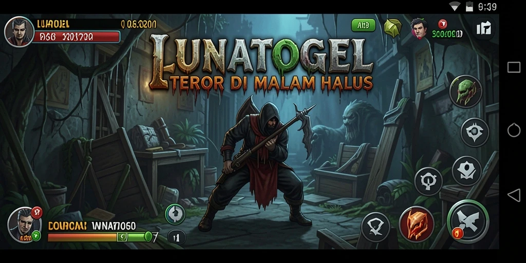 Screenshot gameplay menyeramkan dari LUNATOGEL dengan suasana mencekam.