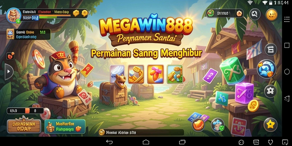 Tangkapan layar dari gameplay MEGAWIN888 yang penuh warna.