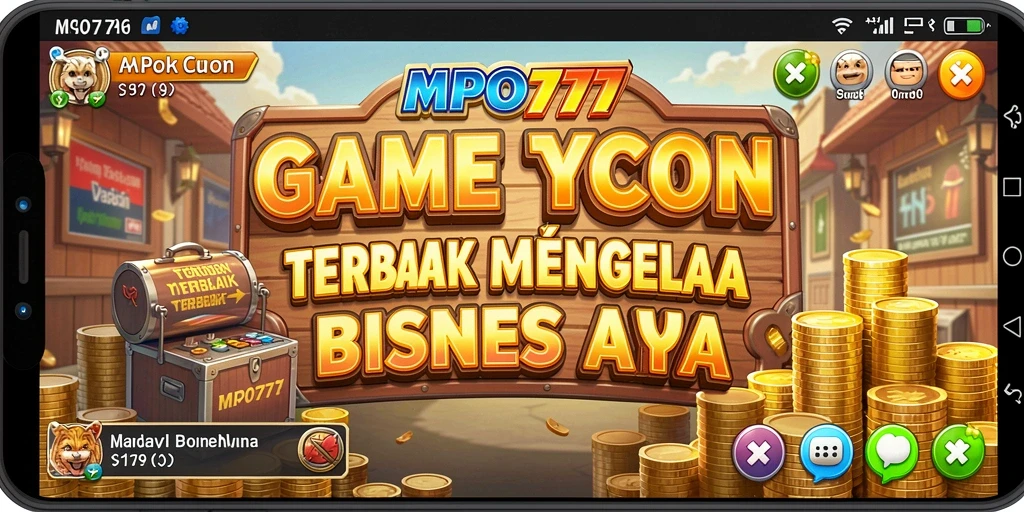 Screenshot gameplay MPO777 menunjukkan proses pengelolaan bisnis yang seru.