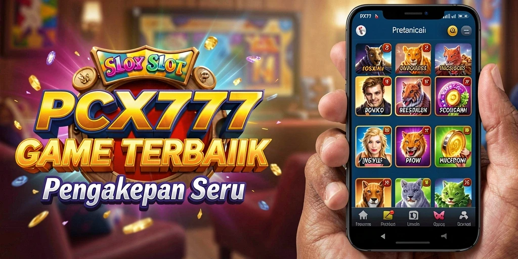 Tampilan menawan dari gameplay PCX777 dengan simbol-simbol slot yang berkilau.