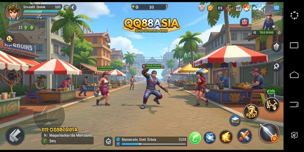 Screenshot menunjukkan gameplay menarik dari QQ88ASIA dalam simulasi dunia virtual.