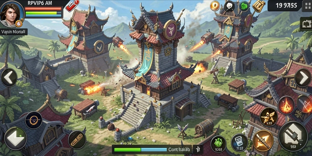 Tampilan gameplay RPVIP6 saat berstrategi di Tower Defense.