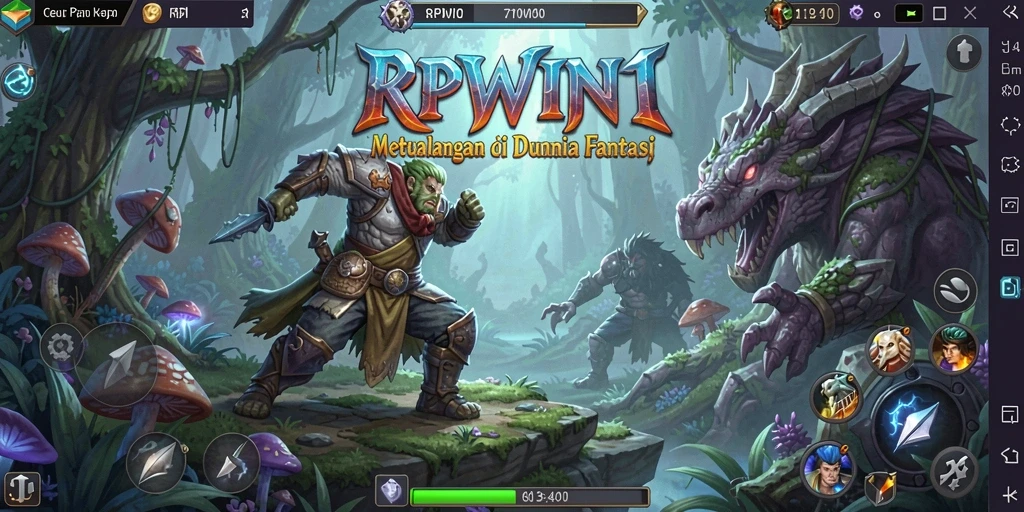 Screenshot menampilkan gameplay seru di dunia RPG yang luas.