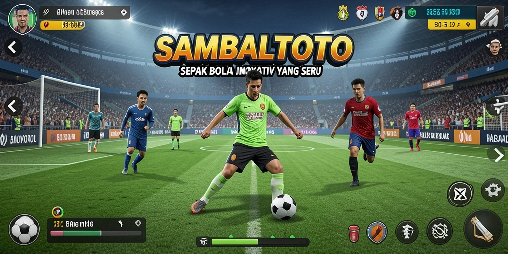 Tampilan gameplay <strong>SAMBALTOTO</strong> yang mendebarkan dengan aksi sepak bola intens.