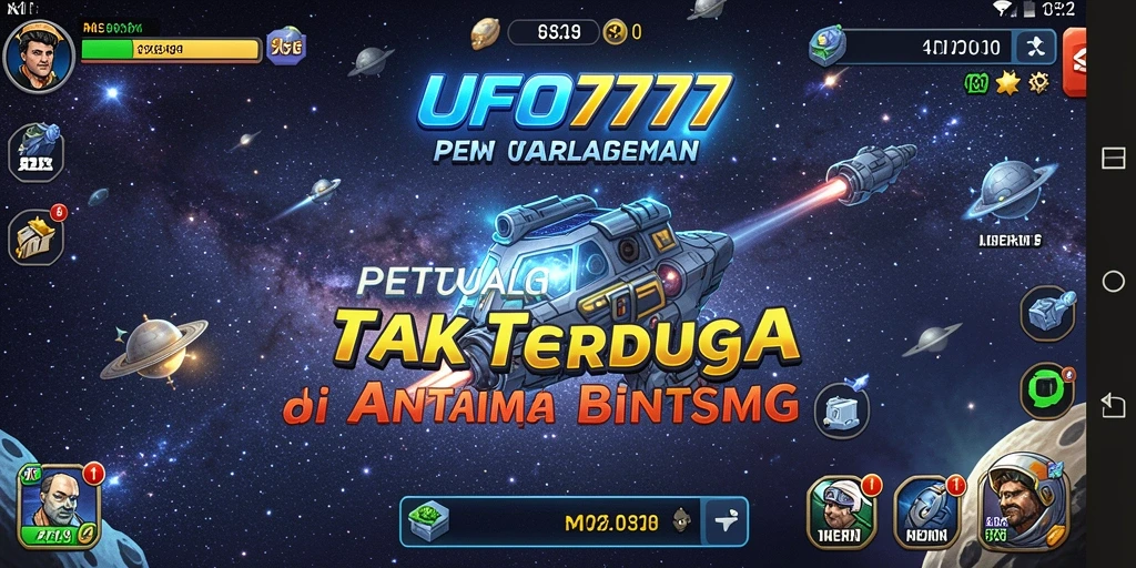 Screenshot UFO777 menampilkan aksi seru di luar angkasa dengan planet yang menawan.