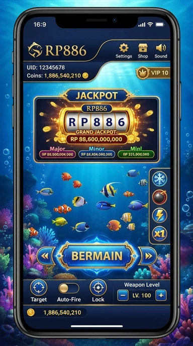 Tampilan antarmuka rp886 yang sederhana dan menarik.
